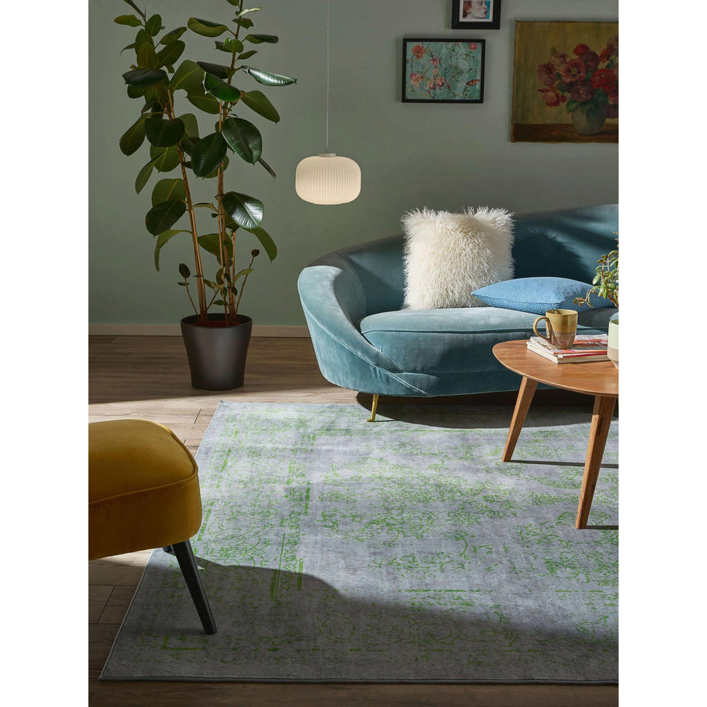 Thumbnail - benuta Nest Vintage-Teppich, Grau, Grün, Kunststoff, Vintage, Rechteckig, 120x170 cm, Oeko-Tex® Standard 100, für Fußbod...