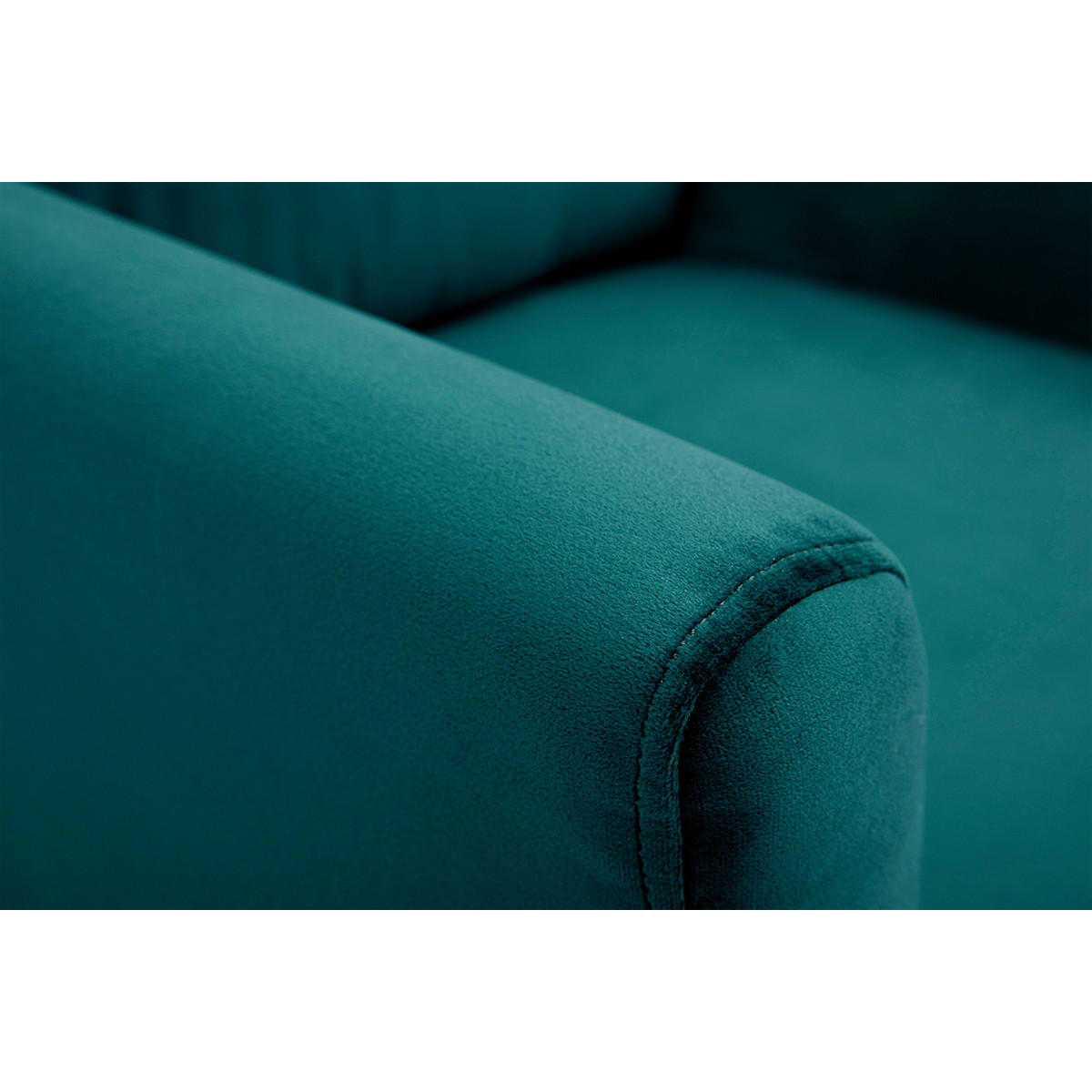 SESSEL abnehmbarer Bezug petrolblau Samt OSLO - Petrol, Kunststoff (80/81/74.5cm) - Miliboo