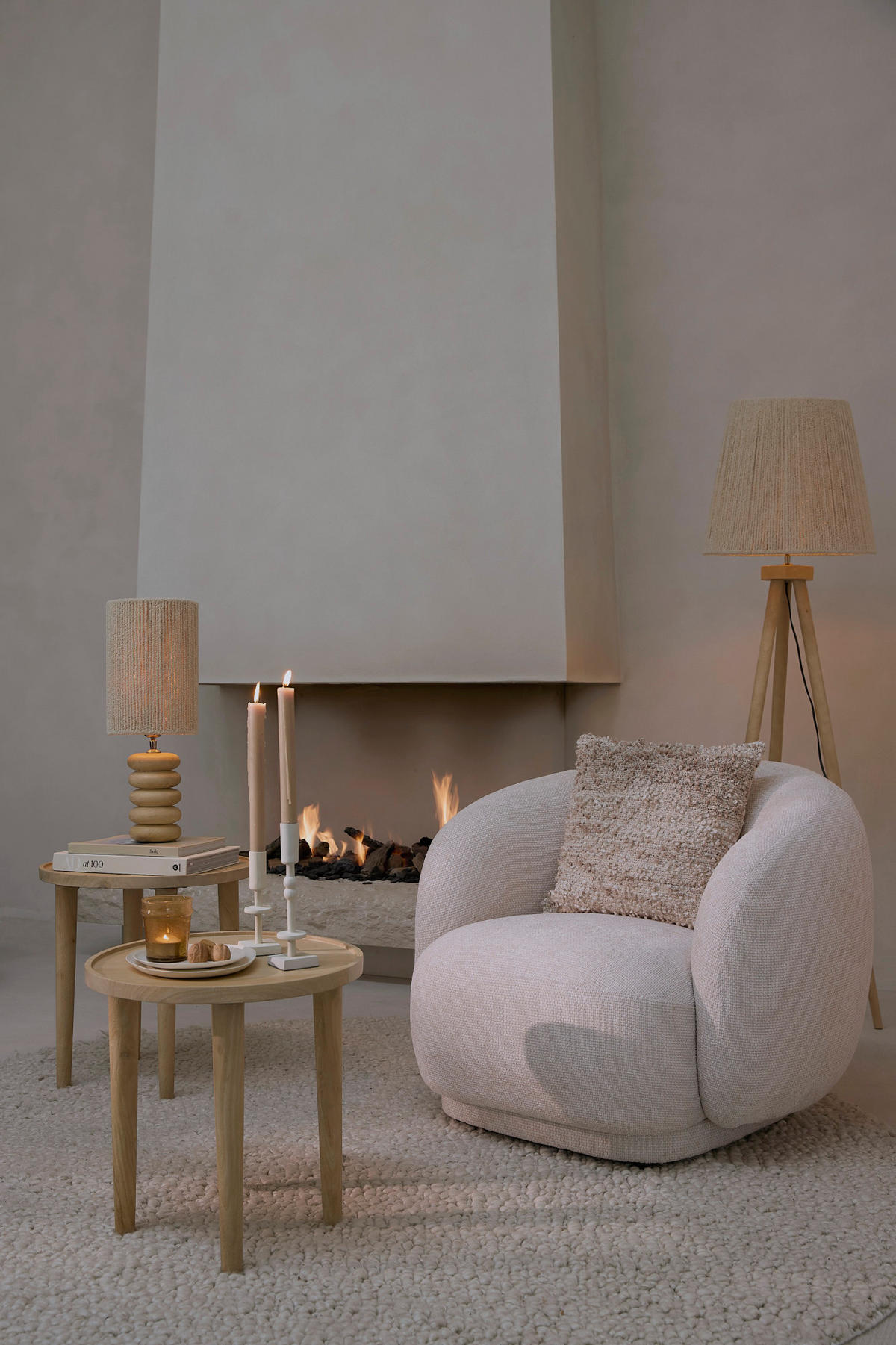 BEISTELLTISCH Qiano Braun Ø49/49 cm - Braun, Holz (49/49/49cm) - Light & Living