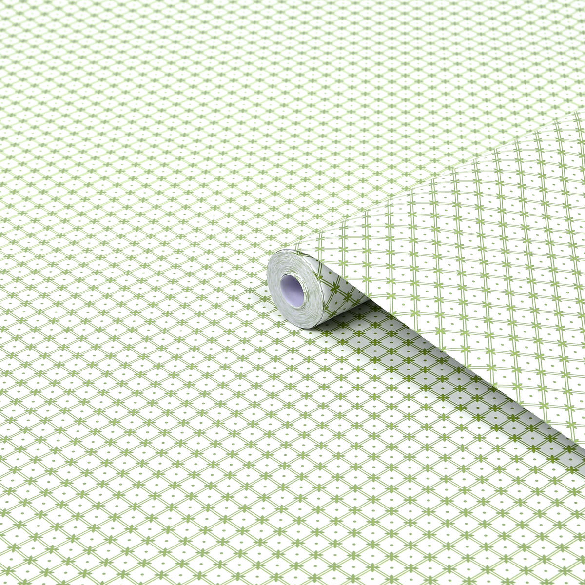 VLIESTAPETE Weidengeflecht Blattgrün | Grün| Karomuster| 10mx52cm - Grün, Papier/Kunststoff (1000/1000cm) - LAURA ASHLEY
