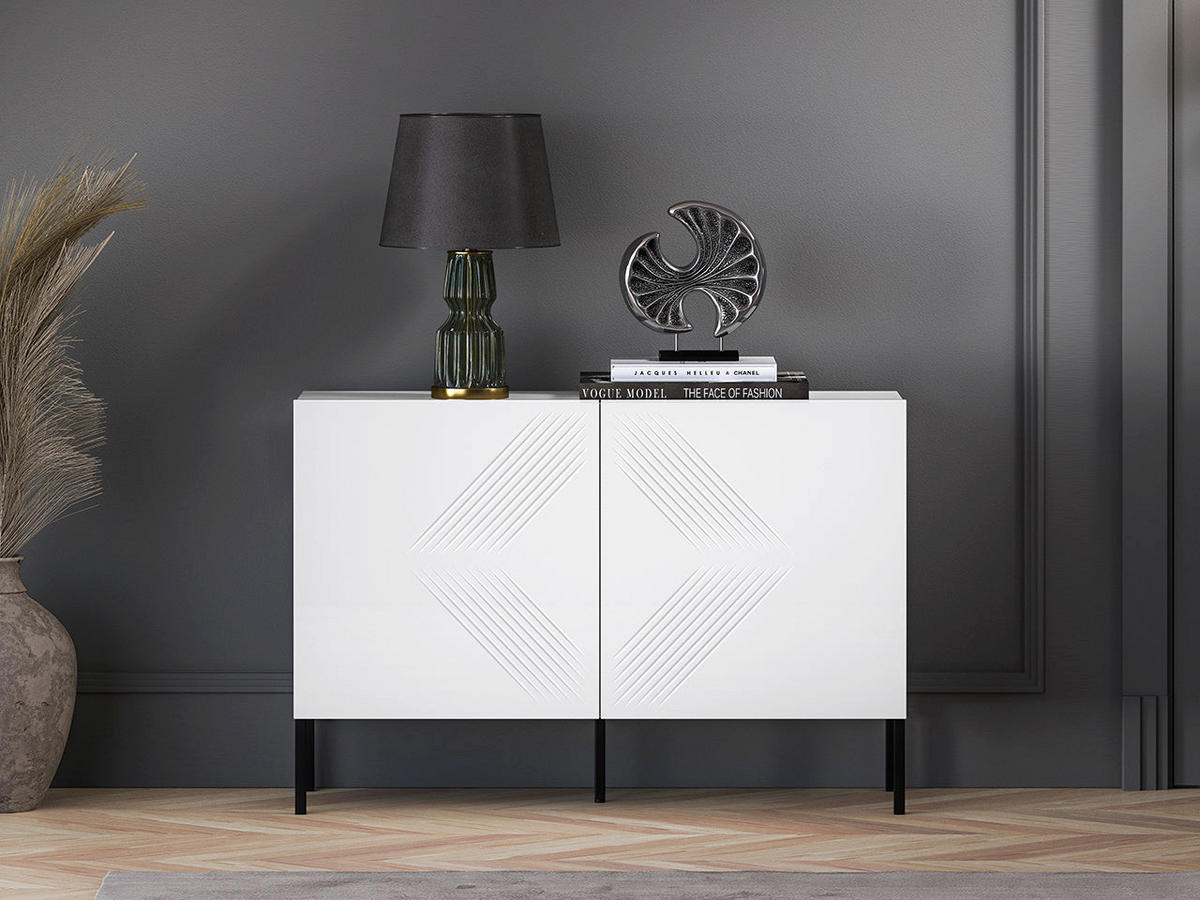 KOMMODE – 114 cm – Clearing – Weiß – KM-0861 - Weiß, Holzwerkstoff (114/77/37cm) - hi-markt