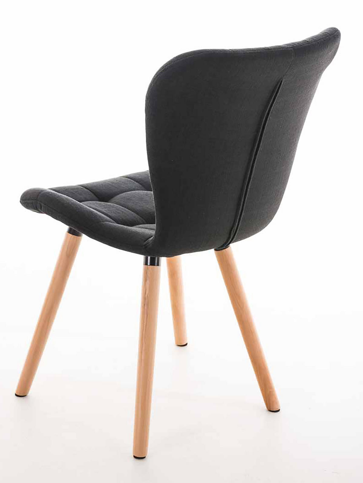 STUHL 4er Set Stoff schwarz - Eukalyptusholzfarben/Schwarz, Holz/Textil (50/88/63cm) - CLP