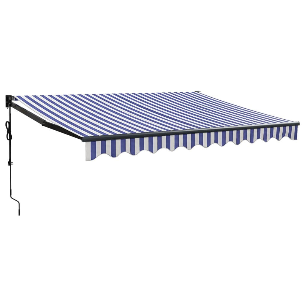 ELEKTRISCHE Markise mit Kurbel Blau und Weiß 3x2,5 - Blau/Weiß, Textil (300/250/300cm) - furnicato