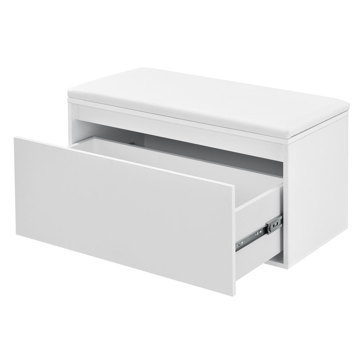 SCHUHBANK Degerfors - Weiß, Holzwerkstoff/Kunststoff (39/45/80cm) - [en.casa]