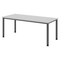 SCHREIBTISCH Serie-H Gestell: Graphit 80/180/74 cm in Grau - Grau, Holzwerkstoff (80/180/74cm) - bümö
