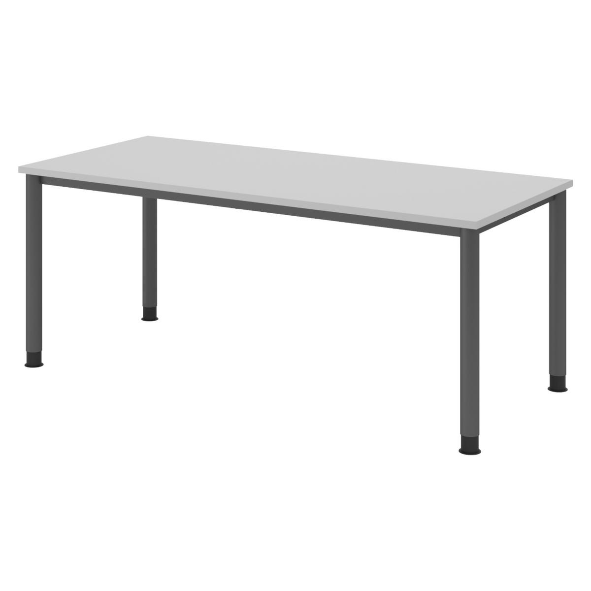 SCHREIBTISCH Serie-H Gestell: Graphit 80/180/74 cm in Grau - Grau, Holzwerkstoff (80/180/74cm) - bümö