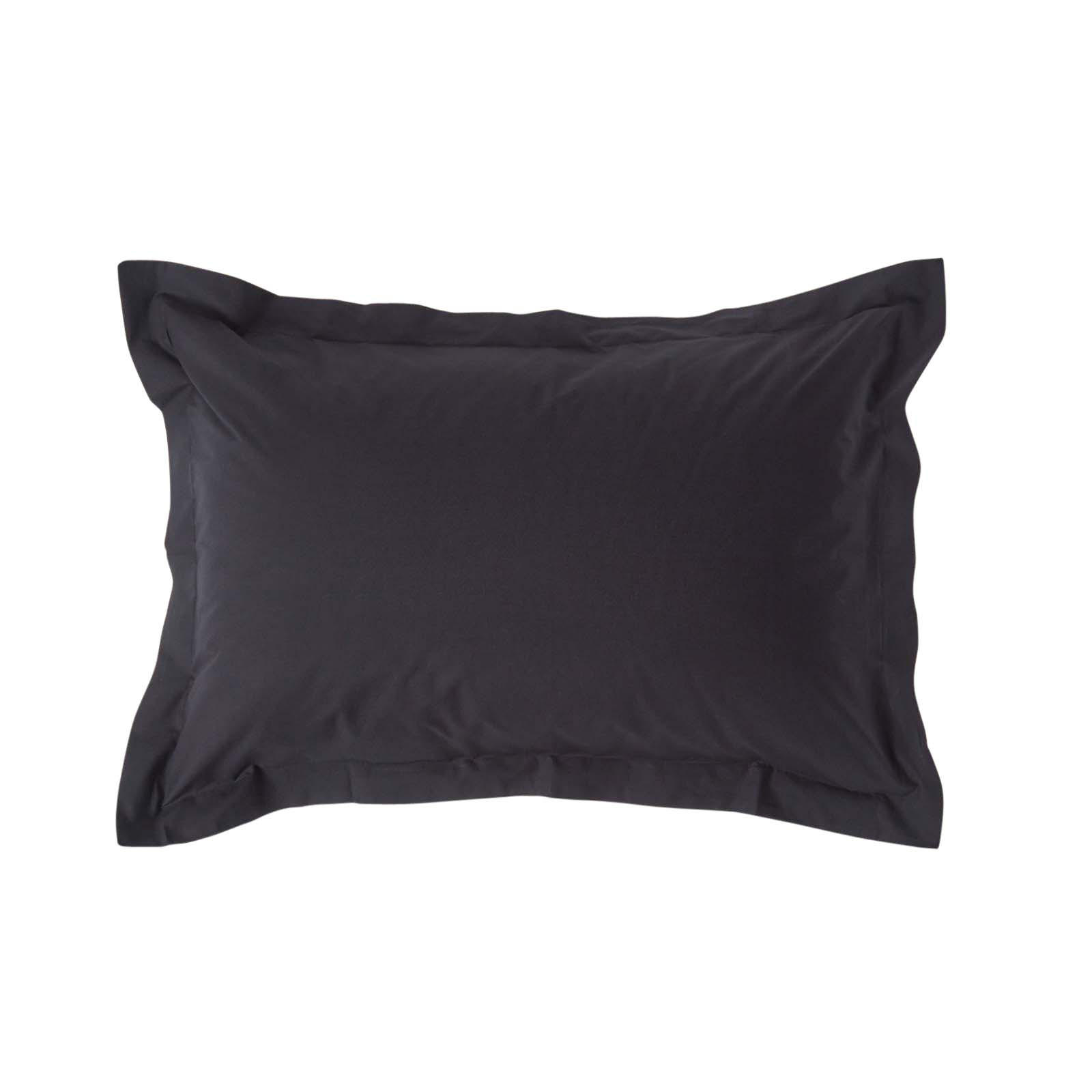 KISSENBEZUG Perkal mit Stehsaum, Fadendichte 200 - Schwarz, Textil (48/74cm) - Homescapes