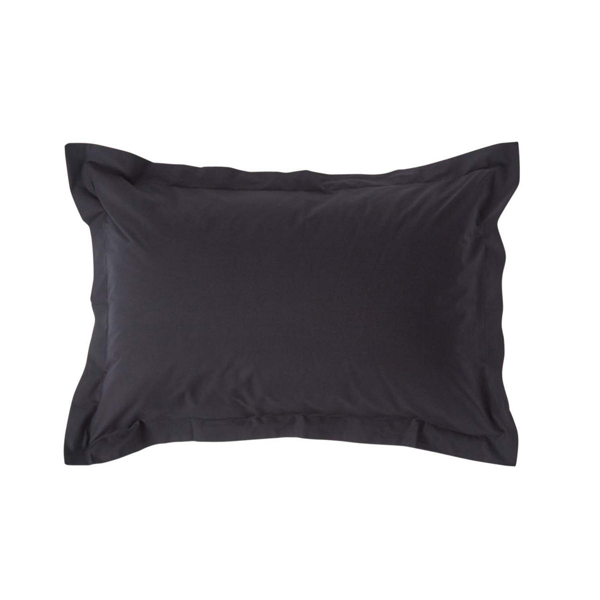 KISSENBEZUG Perkal mit Stehsaum, Fadendichte 200 - Schwarz, Textil (48/74cm) - Homescapes