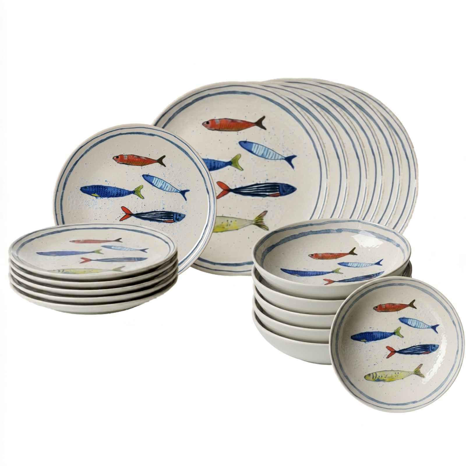 TELLER-SET Maro bunt 18er Set - Multicolor, Keramik (2/2/2cm) - Ritzenhoff Breker