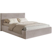 POLSTERBETT Softie Slim Taupe Velours 160x200 - Graubraun, Textil (160/200cm) - Selsey