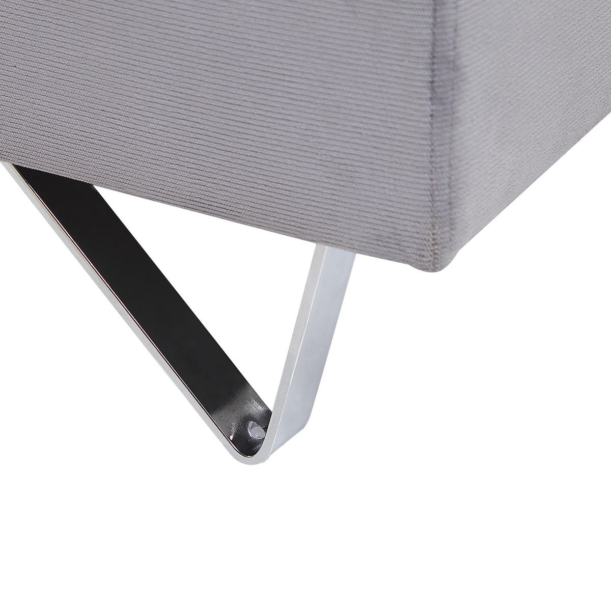 ECKSOFA Cord Grau rechtsseitig Lunner - Grau, Textil (266/180cm) - Beliani