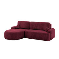 WOHNLANDSCHAFT mit Schlaffunktion und Bettkasten LIRA-L - 264x172x89 Bordeauxrot - Bordeaux, Holzwerkstoff/Textil (264/172cm) - ALTDECOR