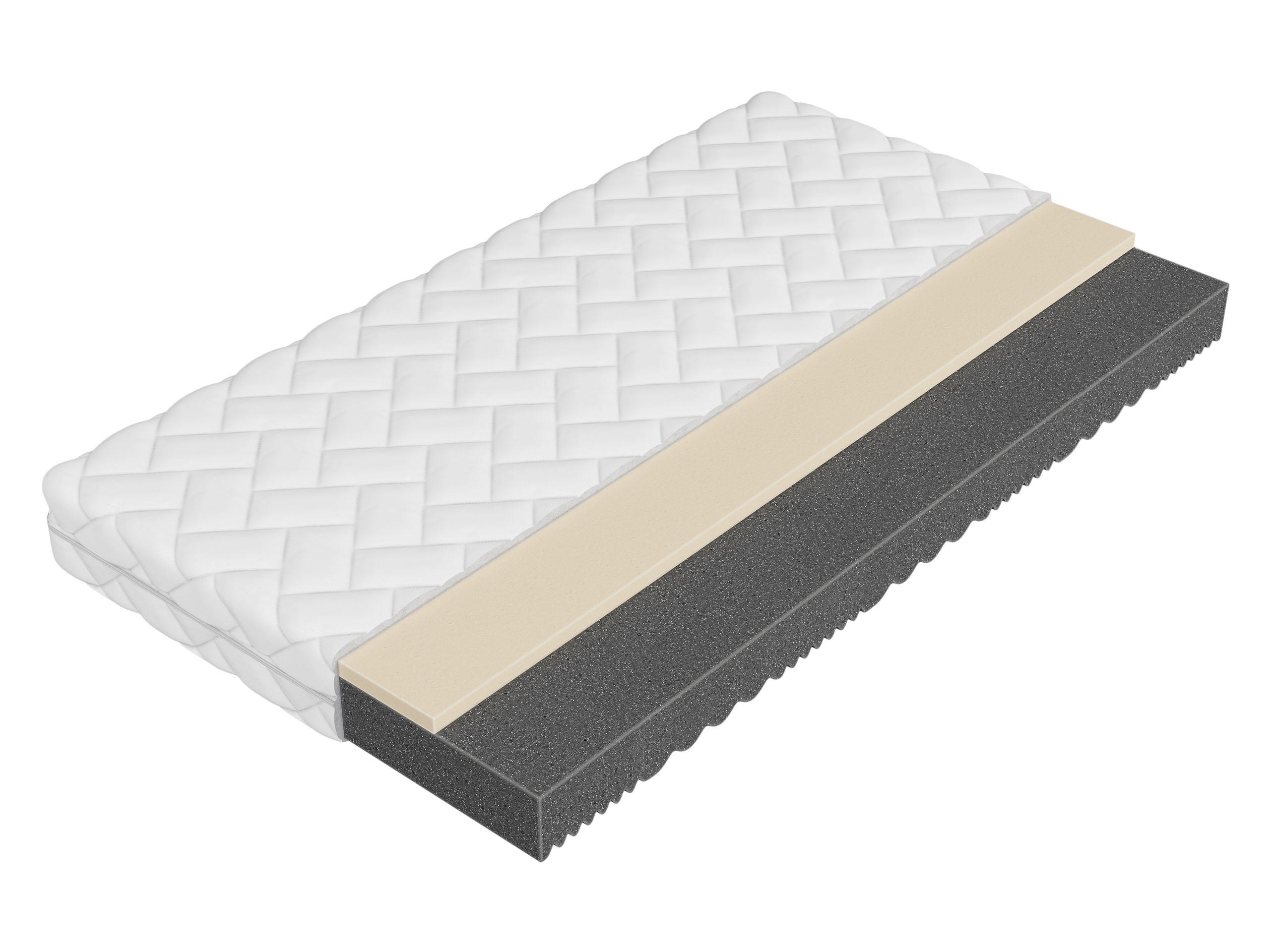 KOMFORTSCHAUMMATRATZE Uno 17 cm - Weiß, Textil (120/200cm) - MIRJAN24