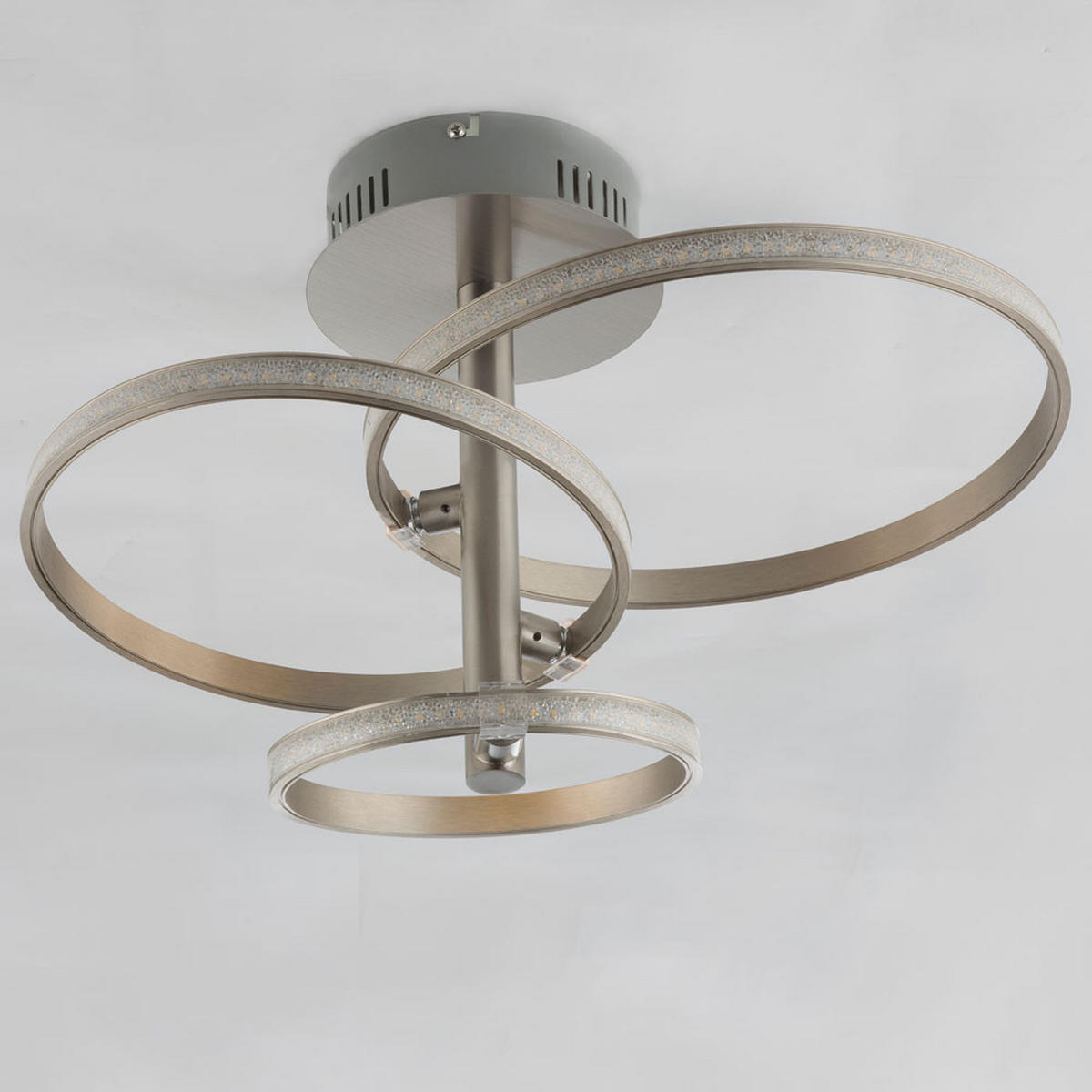 LED DECKENLEUCHTE Metall Silber Kristalloptik WAVE - Silberfarben, Metall (43/33/29cm) - Globo Lighting