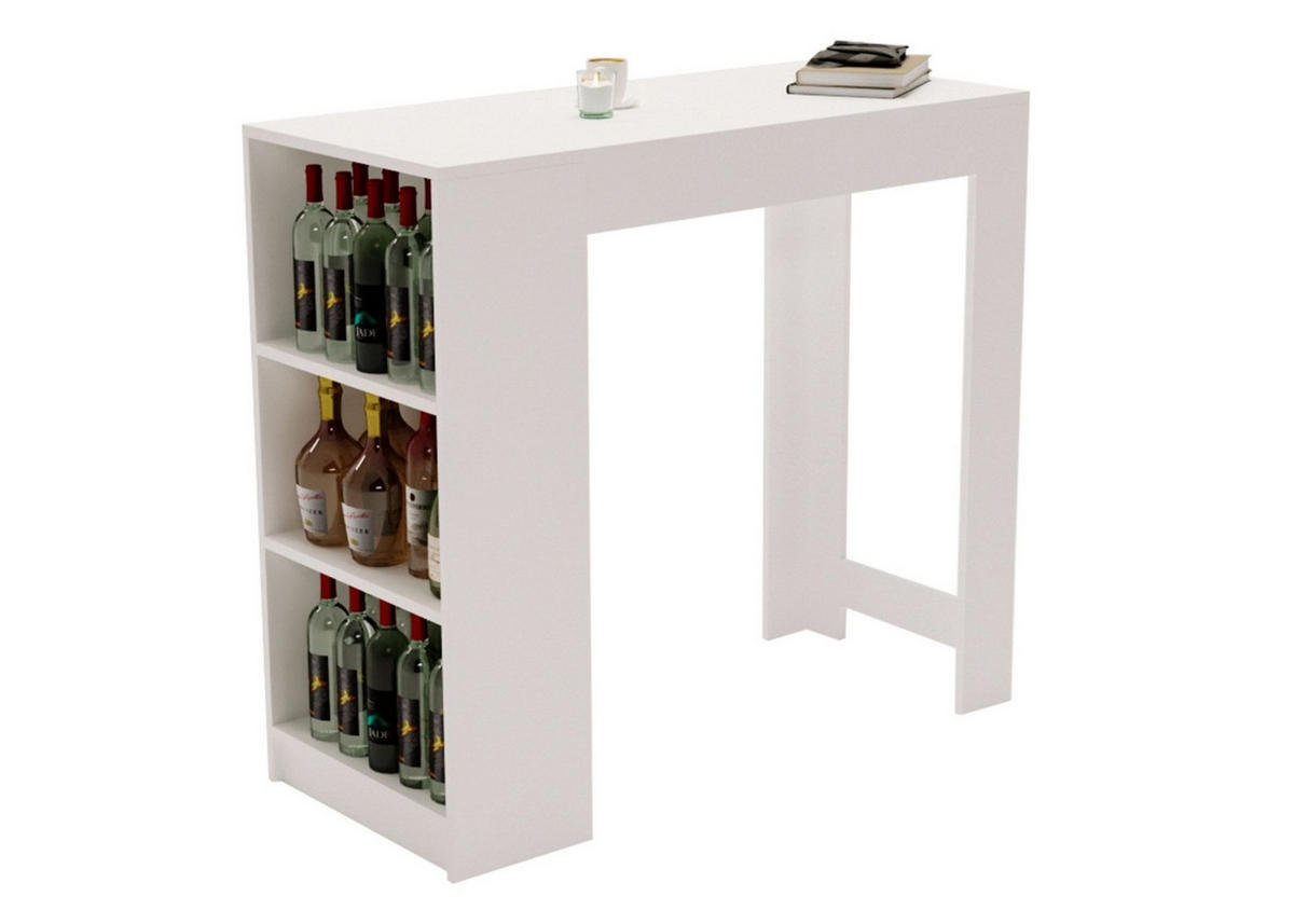 BARTISCH Weiß 103/50.5/115cm - Weiß, Holzwerkstoff (115/103/50.5cm) - CraftPAK