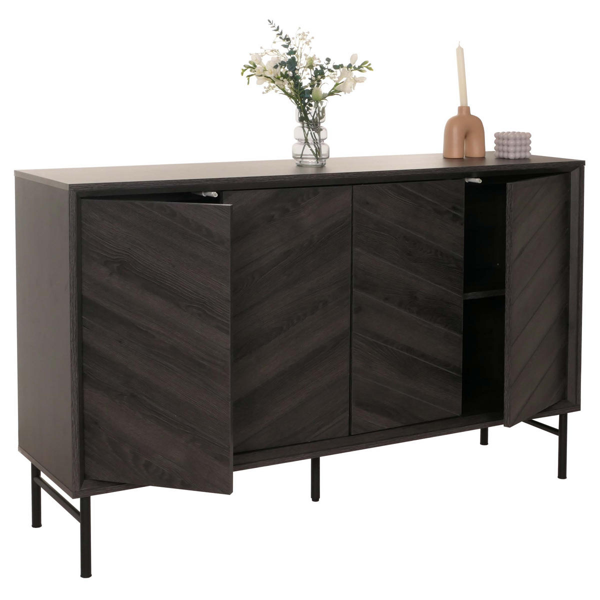 SIDEBOARD Grau - Grau, Holz (151/94/40cm) - MCW