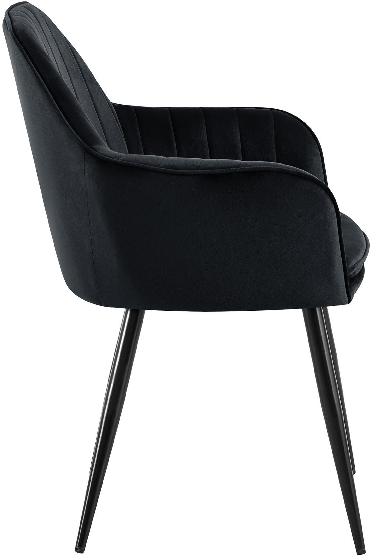 ARMLEHNENSTUHL Metall Schwarz - Schwarz, Metall (60/57/86cm) - CLP