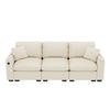 3-SITZER Sofa Chenille mit Klapptisch USB-Anschluss und Stauraum 242/80/88 cm Beige - Beige, Kunststoff/Textil (80/88/242cm) - Redom