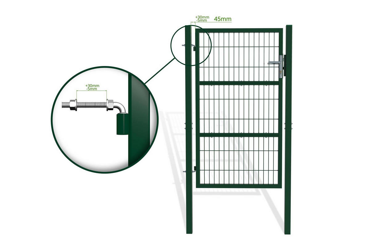 ZAUNTOR Razo grün 1m H.160cm Metall - Grün, Metall (106/166cm) - Casanoov