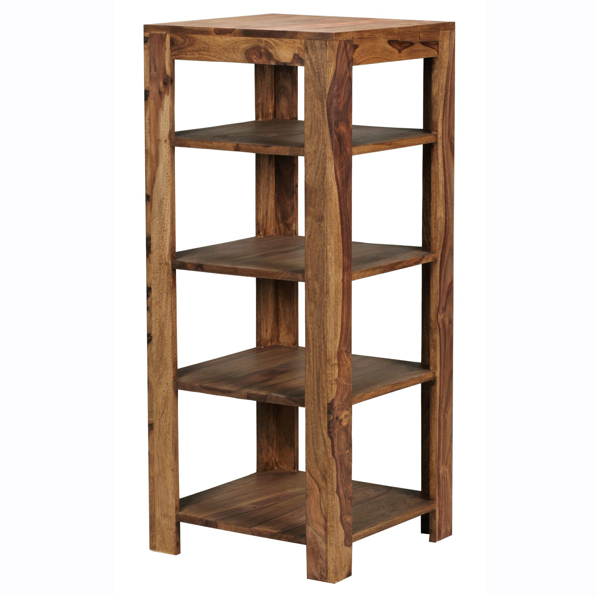 BÜCHERREGAL Massivholz Handgefertigt Pflegeleicht, Braun 44x44x105 cm - Braun, Holz (44/105/44cm) - KADIMA DESIGN