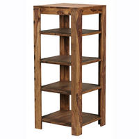 BÜCHERREGAL Massivholz Handgefertigt Pflegeleicht, Braun 44x44x105 cm - Braun, Holz (44/105/44cm) - KADIMA DESIGN