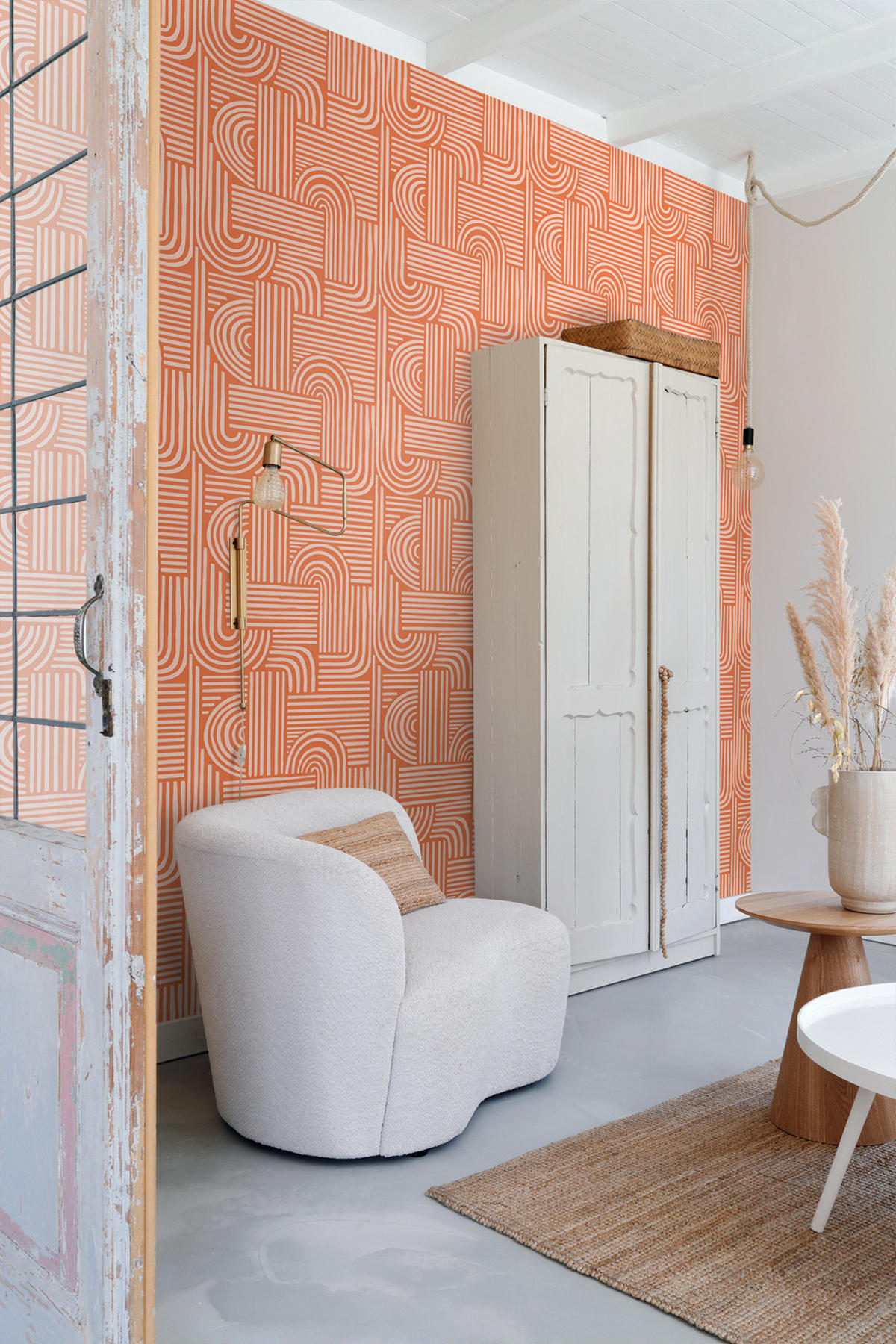 TAPETE 3D-Muster 50 x 900 cm - Orange, Papier (50/900cm) - ESTAhome
