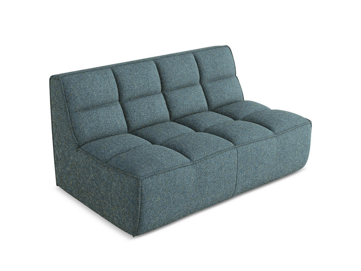 2-SITZER-SOFA Strukturstoff Stoff Blau - Blau/Blaugrau, Kunststoff/Textil (160/75/93cm) - Makamii