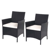 POLY-RATTAN SESSEL HALDEN Anthrazit, Cremeweiß 2er-Set - Anthrazit/Creme, Kunststoff (59/83/60cm) - MCW