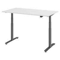 SCHREIBTISCH elektrisch Bluetooth & App XDLR 80/140/72 cm in Weiß/Graphitfarben - Graphitfarben/Weiß, Holzwerkstoff (80/140/72cm) - bümö
