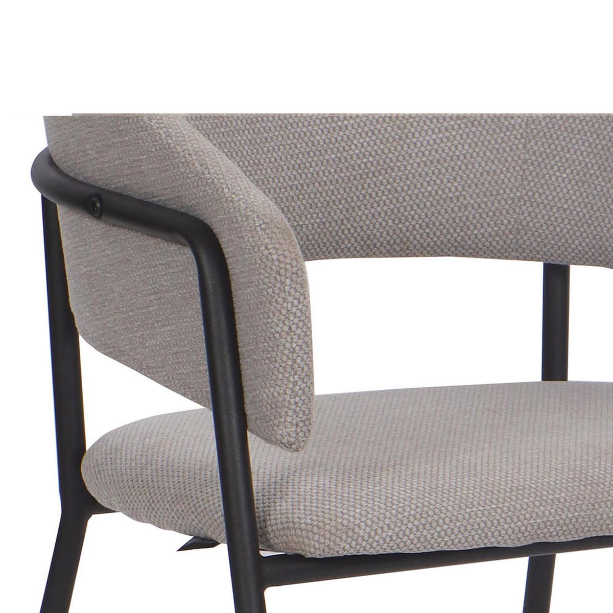 STUHL OVO gespolsterter - hellgrau - Glamour Chenille - Hellgrau/Schwarz, Textil/Metall (56/79/54cm) - NEW HOME