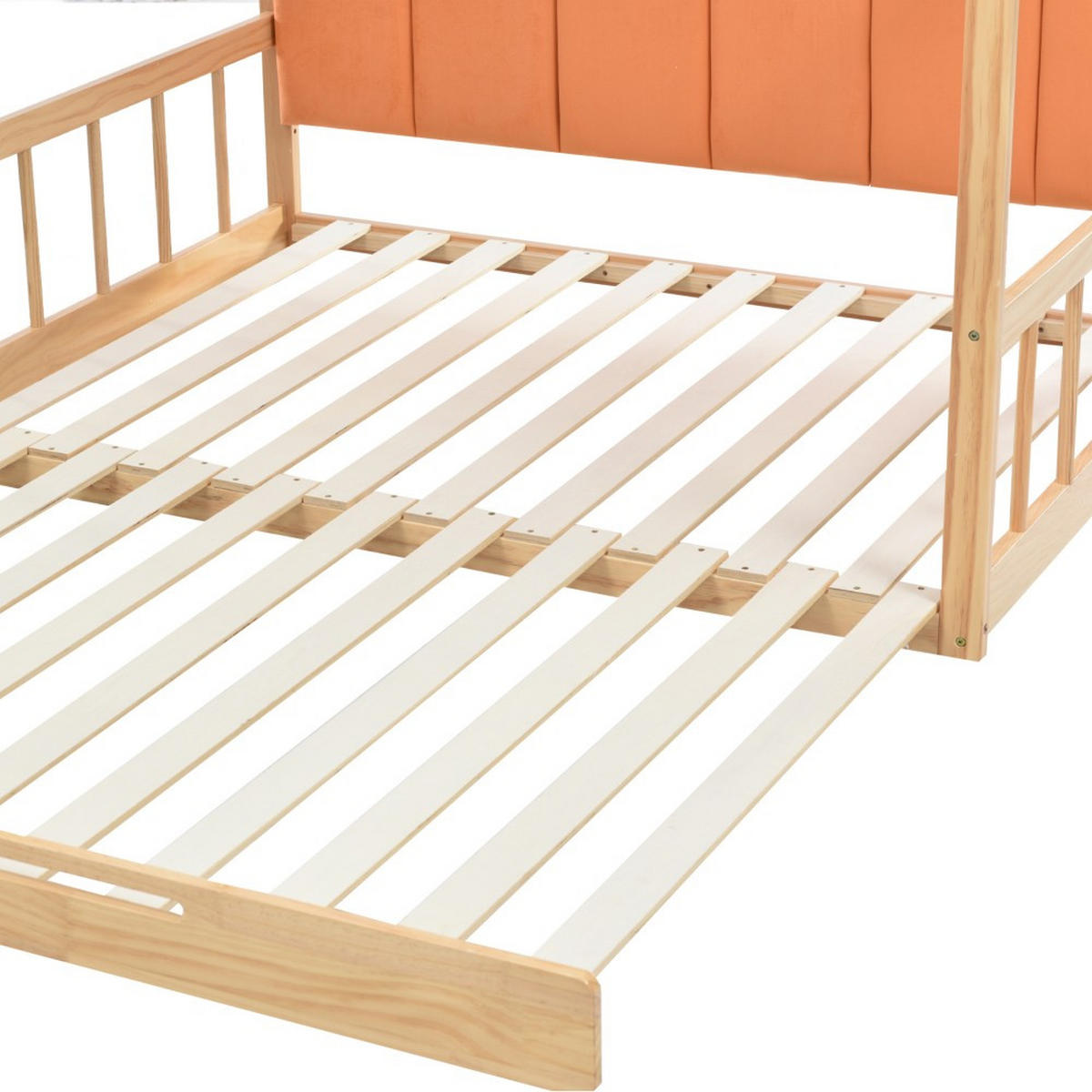 HAUSEBETT 140/200 cm mit Schiebebett in Natur - Naturfarben, Holz (140/200cm) - KOMHTOM