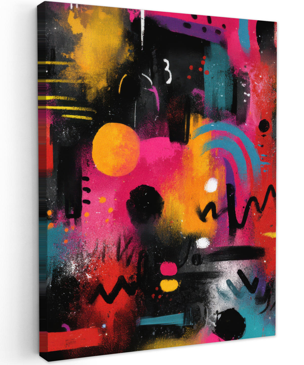 LEINWANDBILD Farbflächen - Formen - Bunt - Abstrakt Room Decor 30x40 cm - Pink, Textil (30/40cm) - MuchoWow