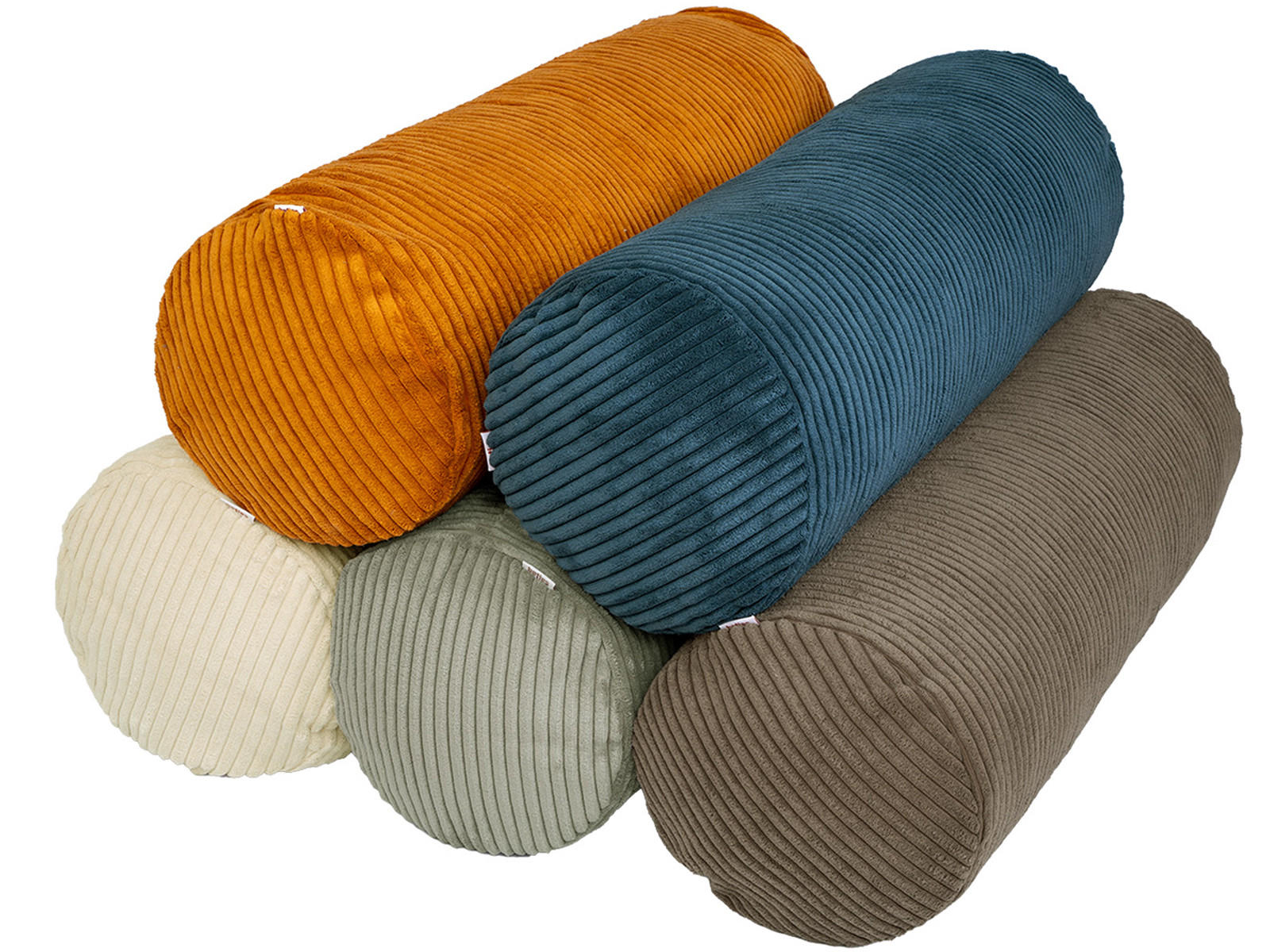 XL-NACKENROLLENHÜLLE HYggelig No.2 Block Cord-Samt nord-blau 70/25 cm - Blaugrau, Textil (25/70cm) - beties Heimtextil