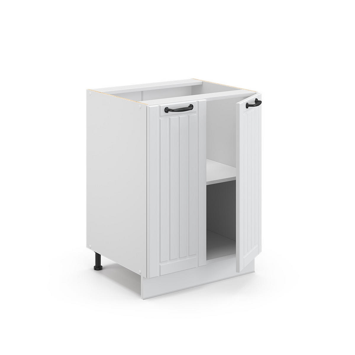 KÜCHENUNTERSCHRANK Fame-Line Weiß Landhaus 60 cm ohne AP - Creme/Weiß, Holzwerkstoff (60/82/51.6cm) - Vicco