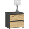 NACHTSCHRANK Grau, Eiche Artisan 40x35x40 cm - Graphitfarben/Eiche Artisan, Holzwerkstoff (40/40/35cm) - Akord