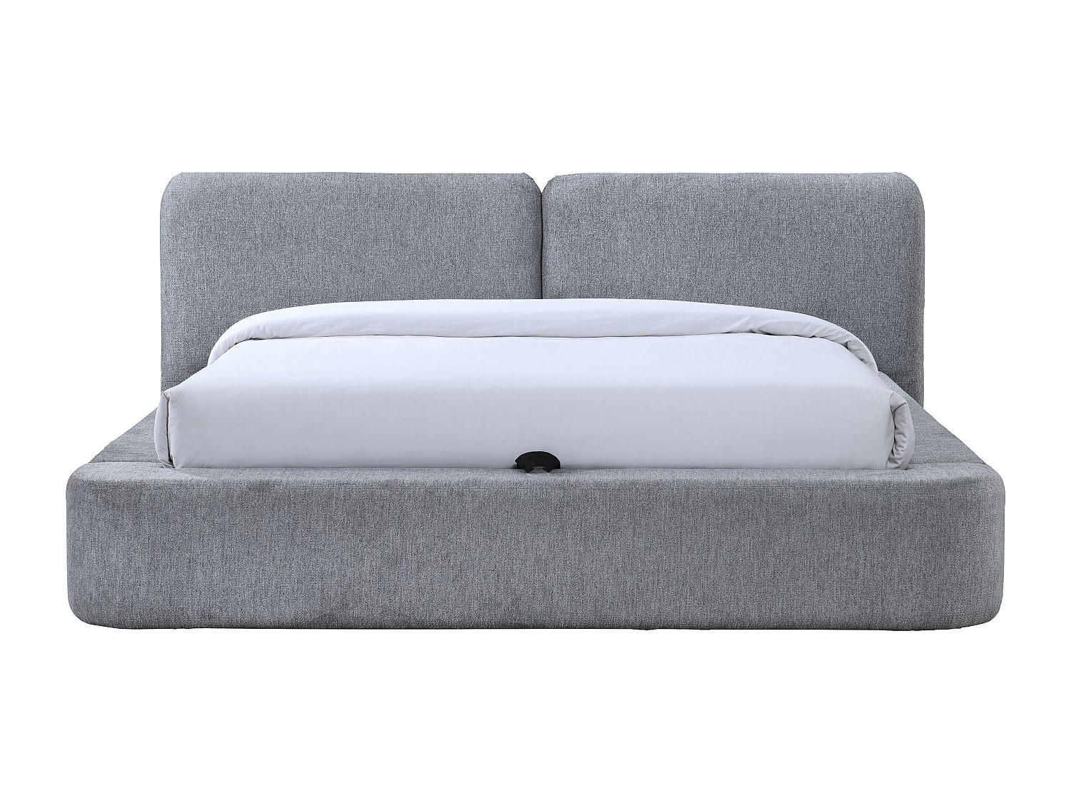 BETT mit Bettkasten - 2 Personen - Stoff - Grau - Grau, Textil (140/190cm) - Vente-Unique