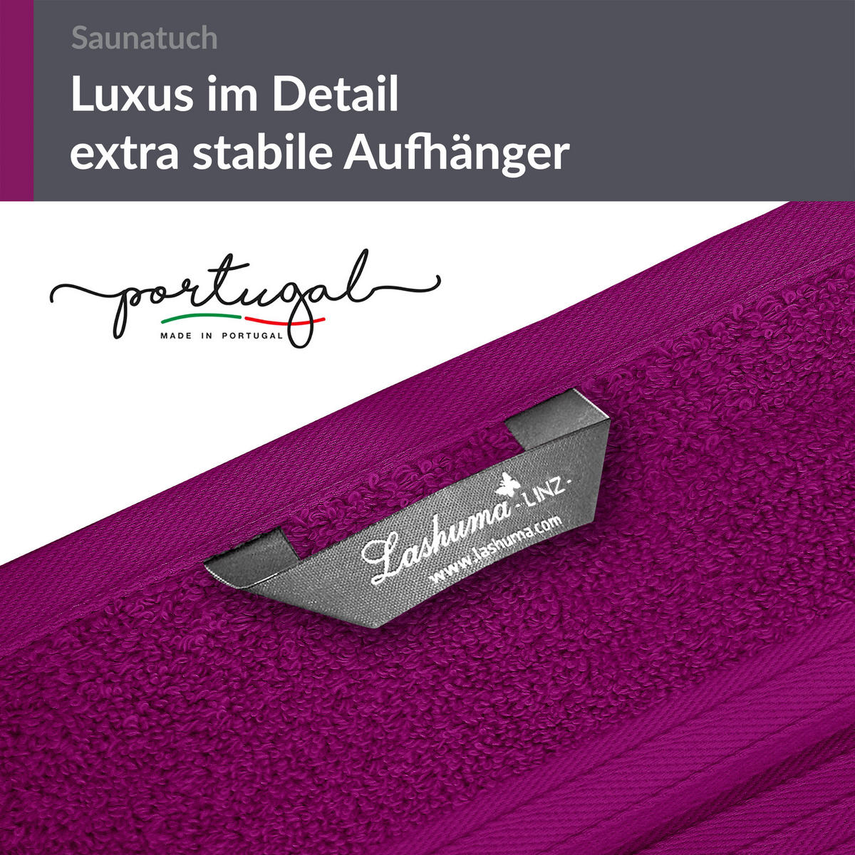 BADETUCH Linz Orchidee Violett 100x200 cm - Violett, Textil (100/200cm) - Lashuma