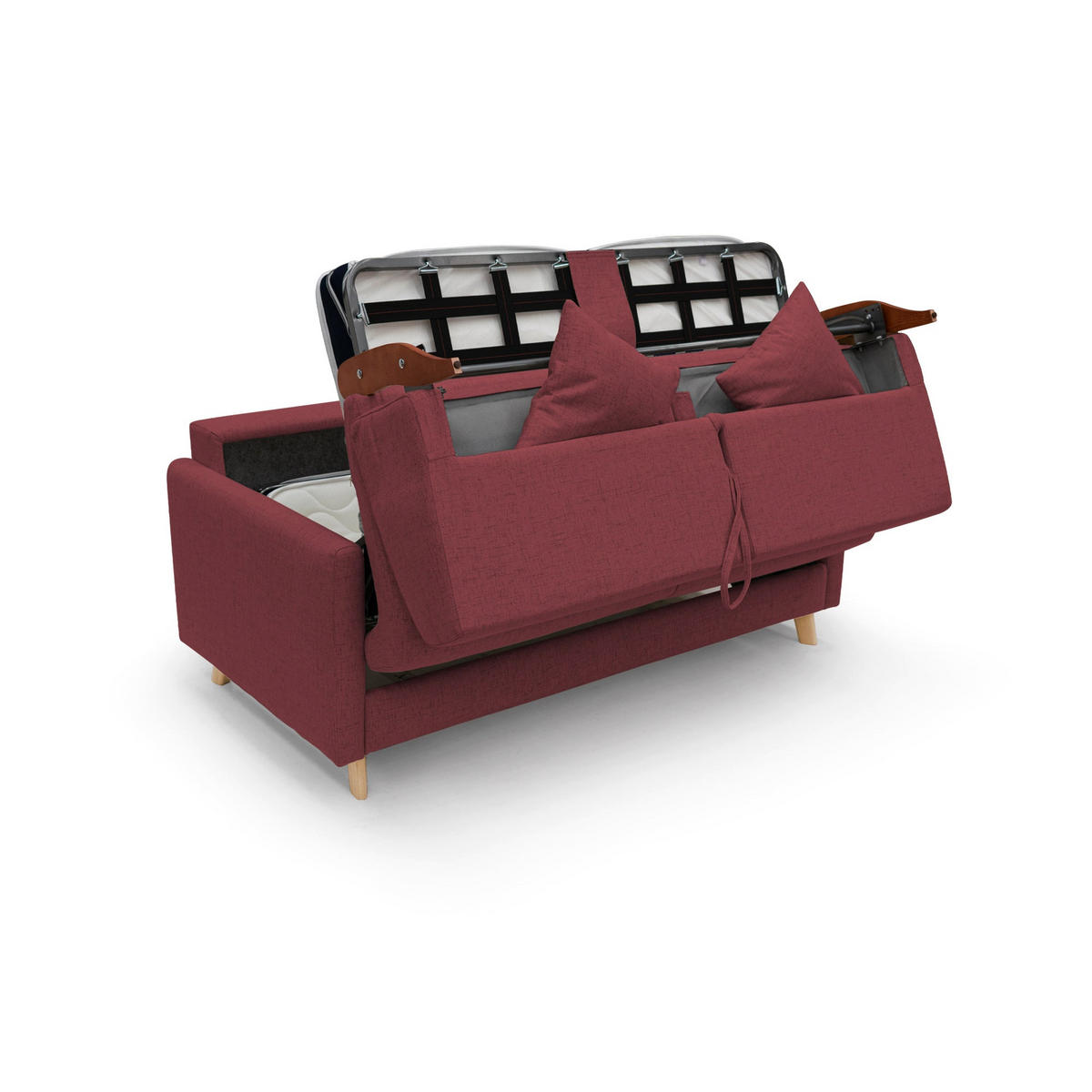 SCHLAFSOFA Edgar - Rot, Textil (180/94/97cm) - Divani.store