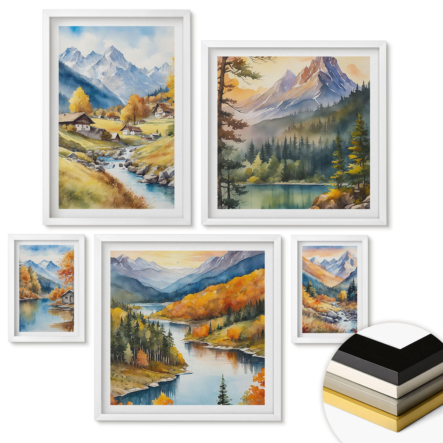 ArtPrintCave Wandbilder Weiß 40x60 cm