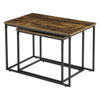 COUCHTISCH SET Härnösand SET 2-teilig 77/44/50 - Braun, Holzwerkstoff (44/77/50cm) - [en.casa]