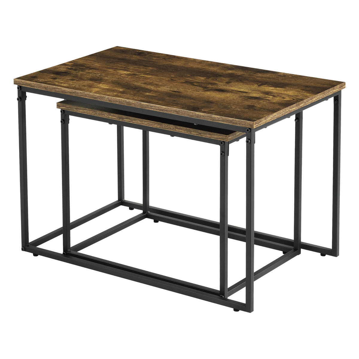 COUCHTISCH SET Härnösand SET 2-teilig 77/44/50 - Braun, Holzwerkstoff (44/77/50cm) - [en.casa]