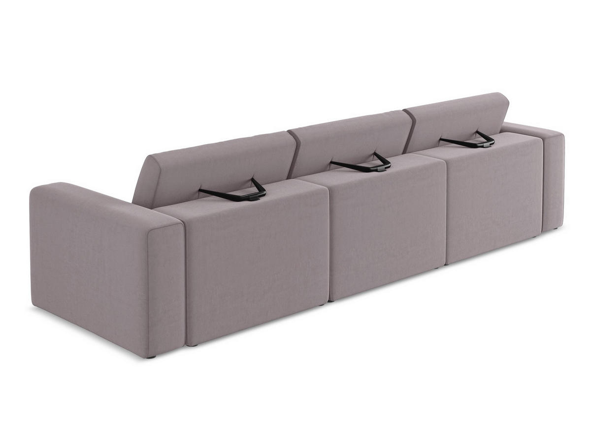 4-SITZER-SOFA Samt Stoff Violett - Lila/Flieder, Kunststoff/Textil (314/80/103cm) - Makamii
