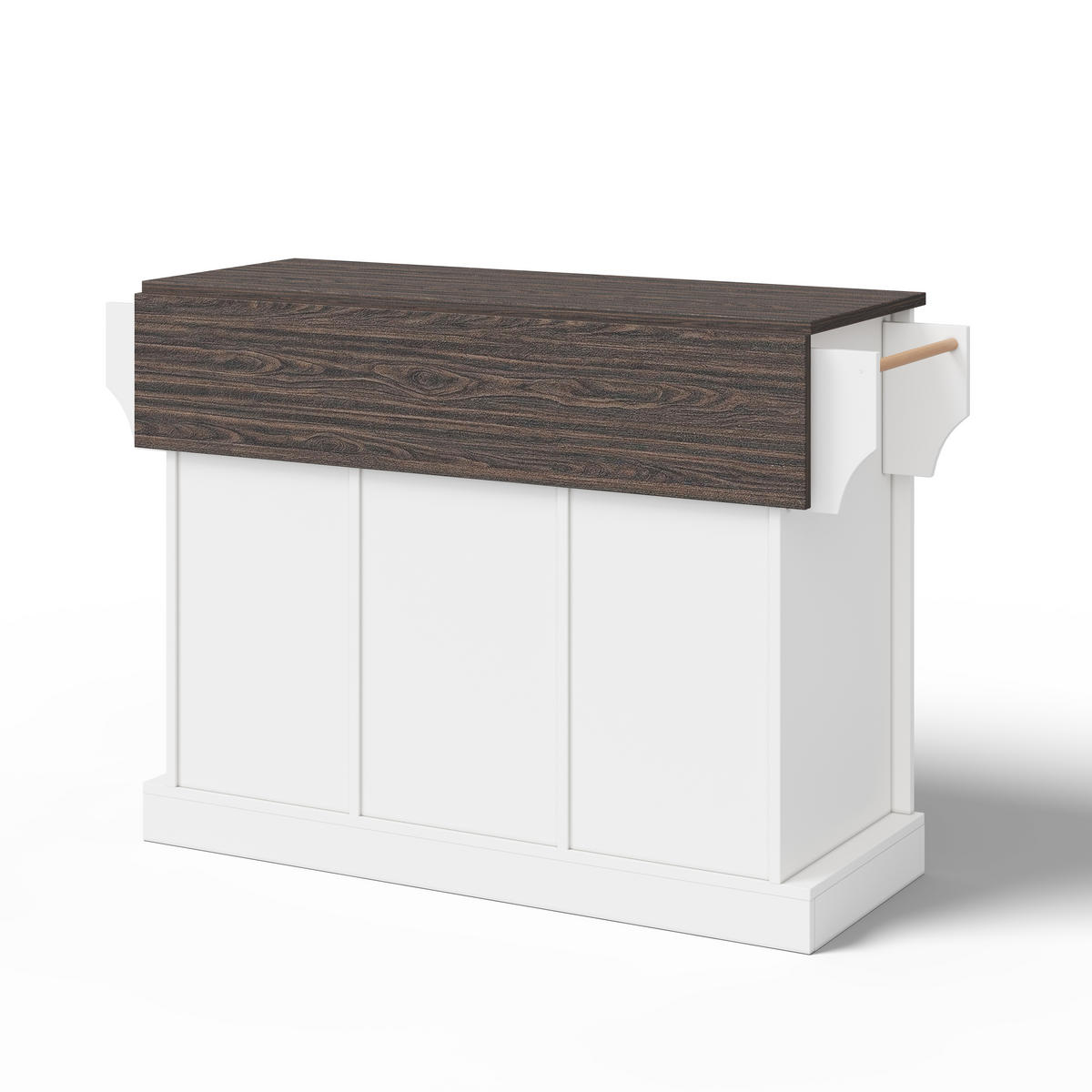 KÜCHENINSEL 120/45/91 cm braun/weiß aus MDF mit Klappplatte - Braun, Holzwerkstoff (120/91/70cm) - OKWISH