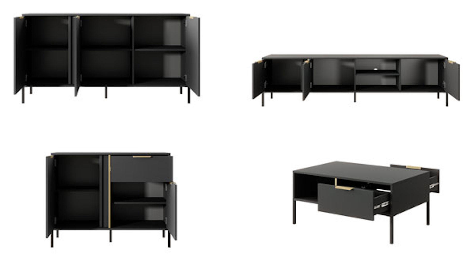 Feldmann-Wohnen Wohnzimmer-Set Grau 459.1x81.4x39.5 cm