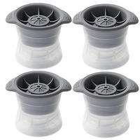 EISWÜRFELFORM 4-teiliges Set 6 cm - Grau, Kunststoff (15/10/21cm)