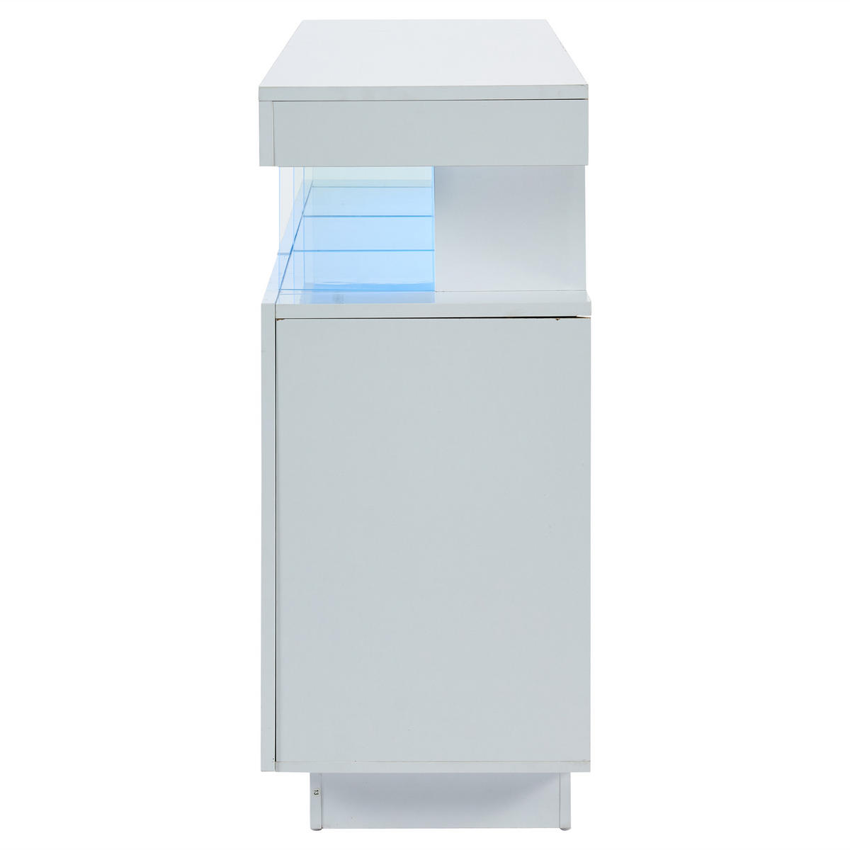 SIDEBOARD LED Weiß 16 Farben Hochglanz Acryl 140x35x80cm - Weiß, Holzwerkstoff (35/80/140cm) - FLIEKS