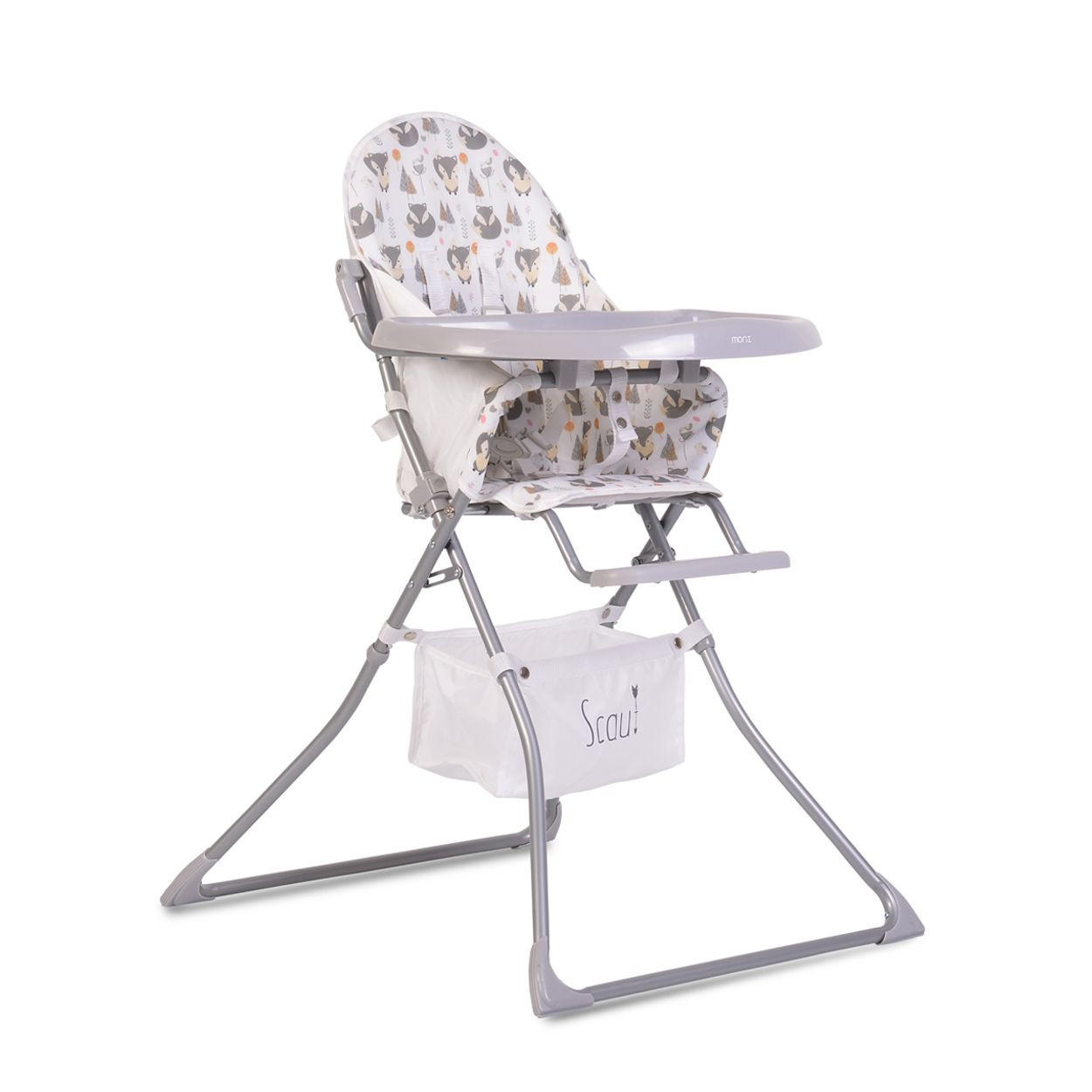 HOCHSTUHL Scaut grau 5-Punkt-Sicherheitsgurt, Zubehörkorb, klappbar - Grau, Metall (55/105/70cm) - Moni
