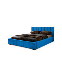 POLSTERBETT Nero 160x200 cm, Doppelbett mit Bettkasten, Lattenrost und Matratze aus Holz, Velourstoff: Blau - Blau, Holz/Kunststoff (160/200cm) - Marpur