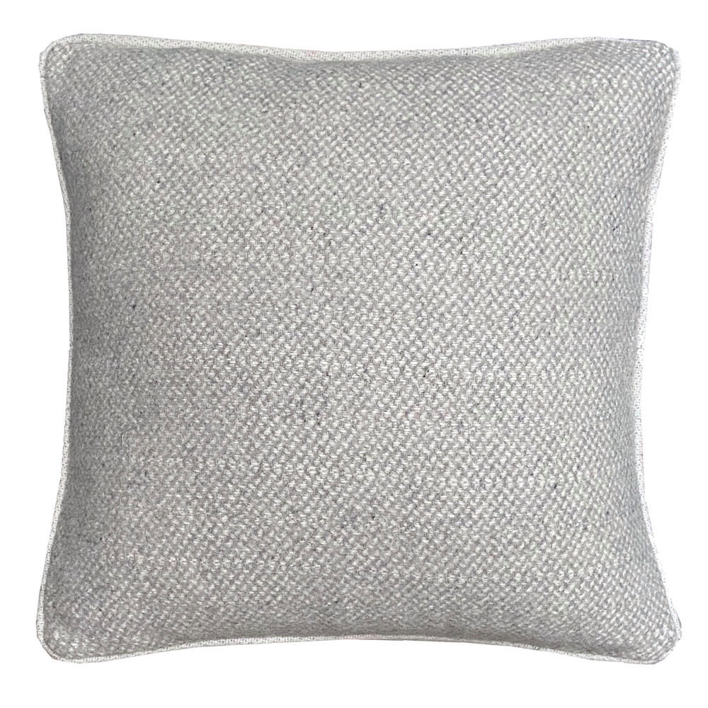 WOLLKISSEN recycelte Wolle Struktur Naturgrau 50x50 - Grau, Textil (50/50/12cm) - Malagoon