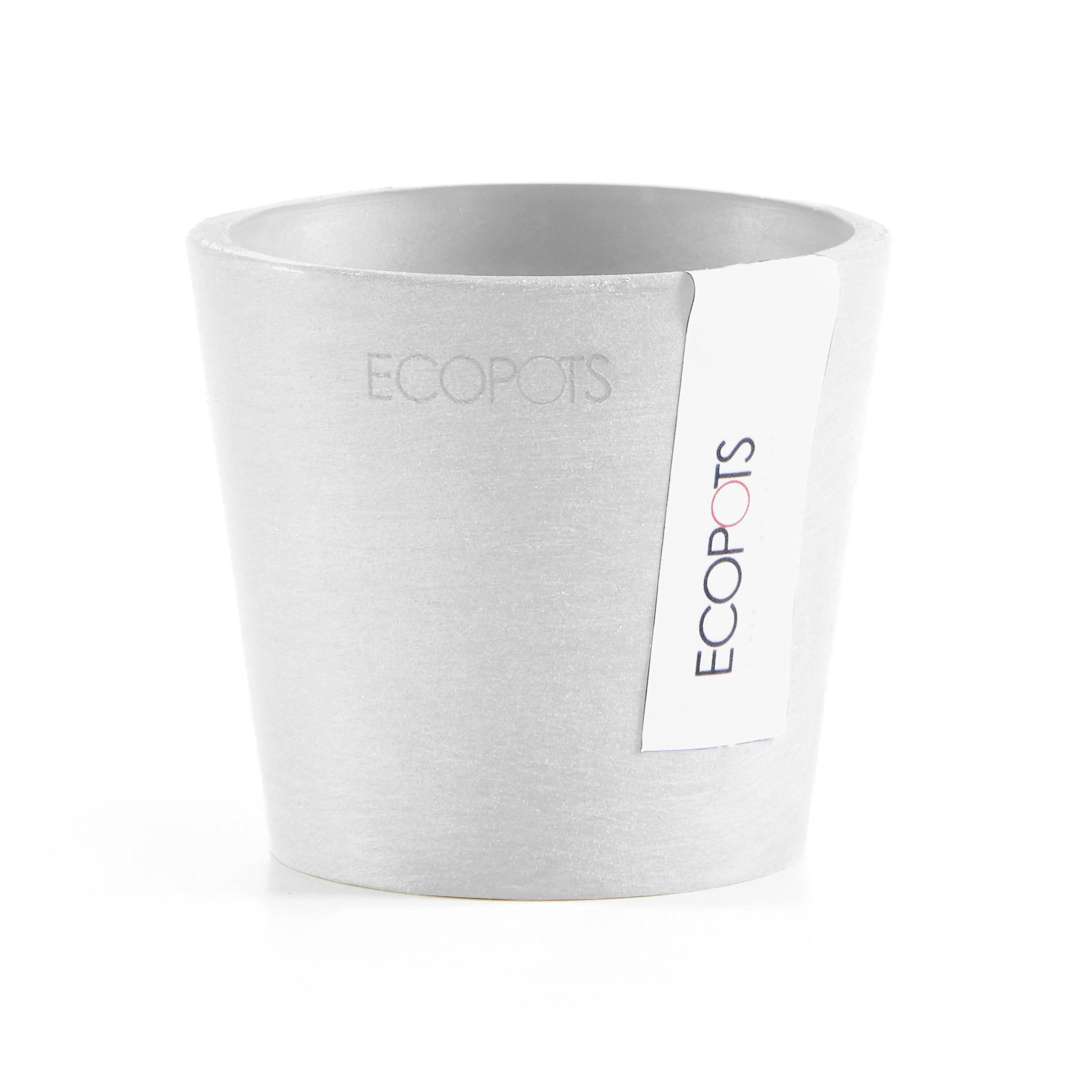 Ecopots Blumentopf Weiß 7 cm